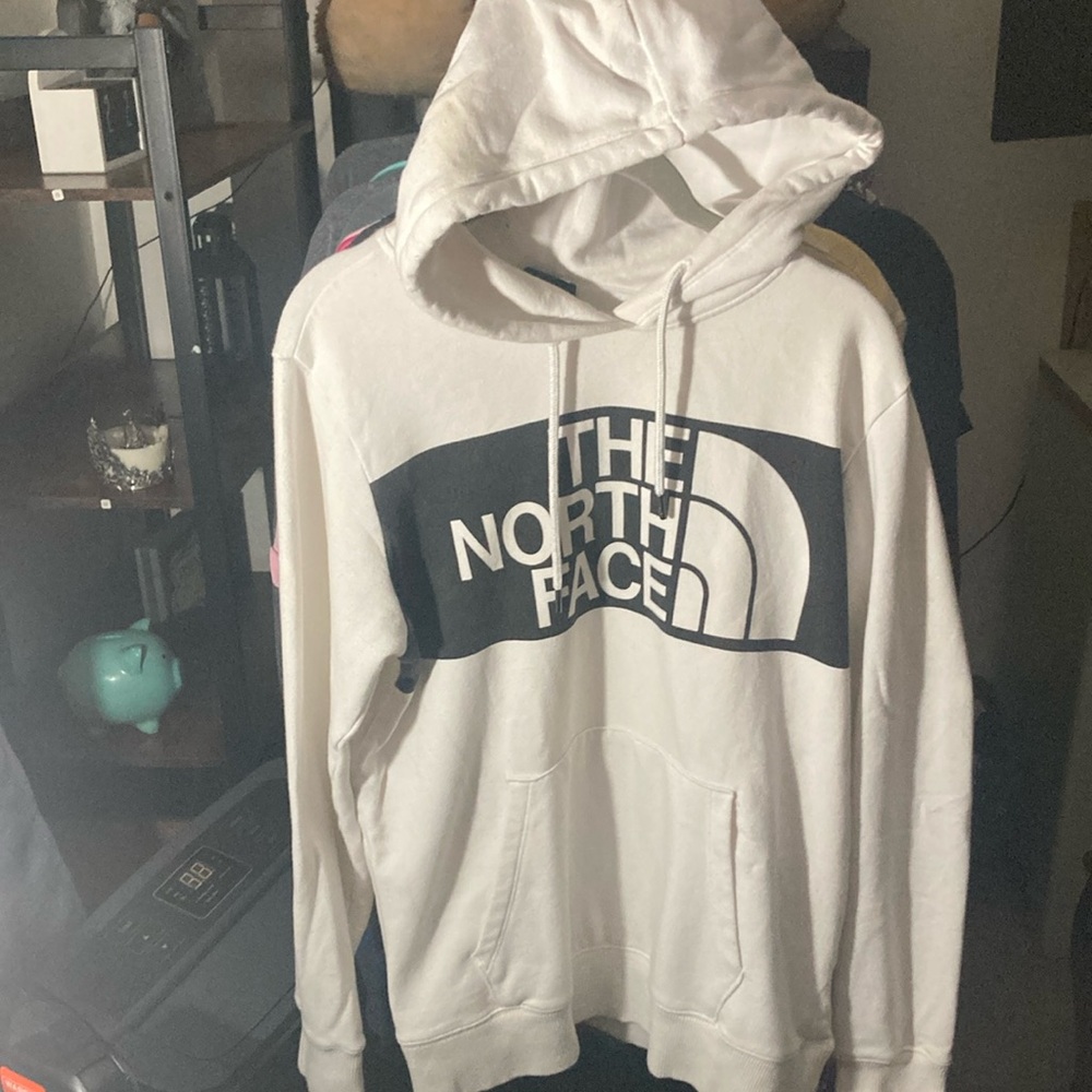 The North Face Men's White and Black Hoodie